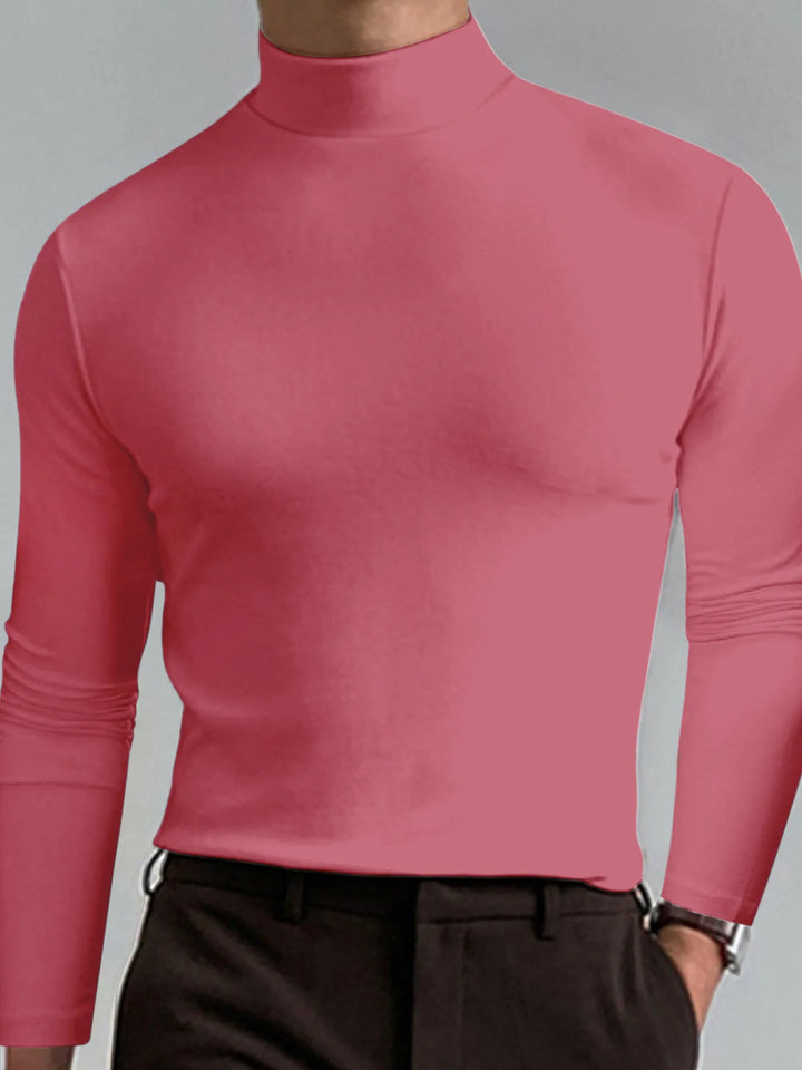 Men's Full Size Turtleneck Long Sleeve T-Shirt Plus Size