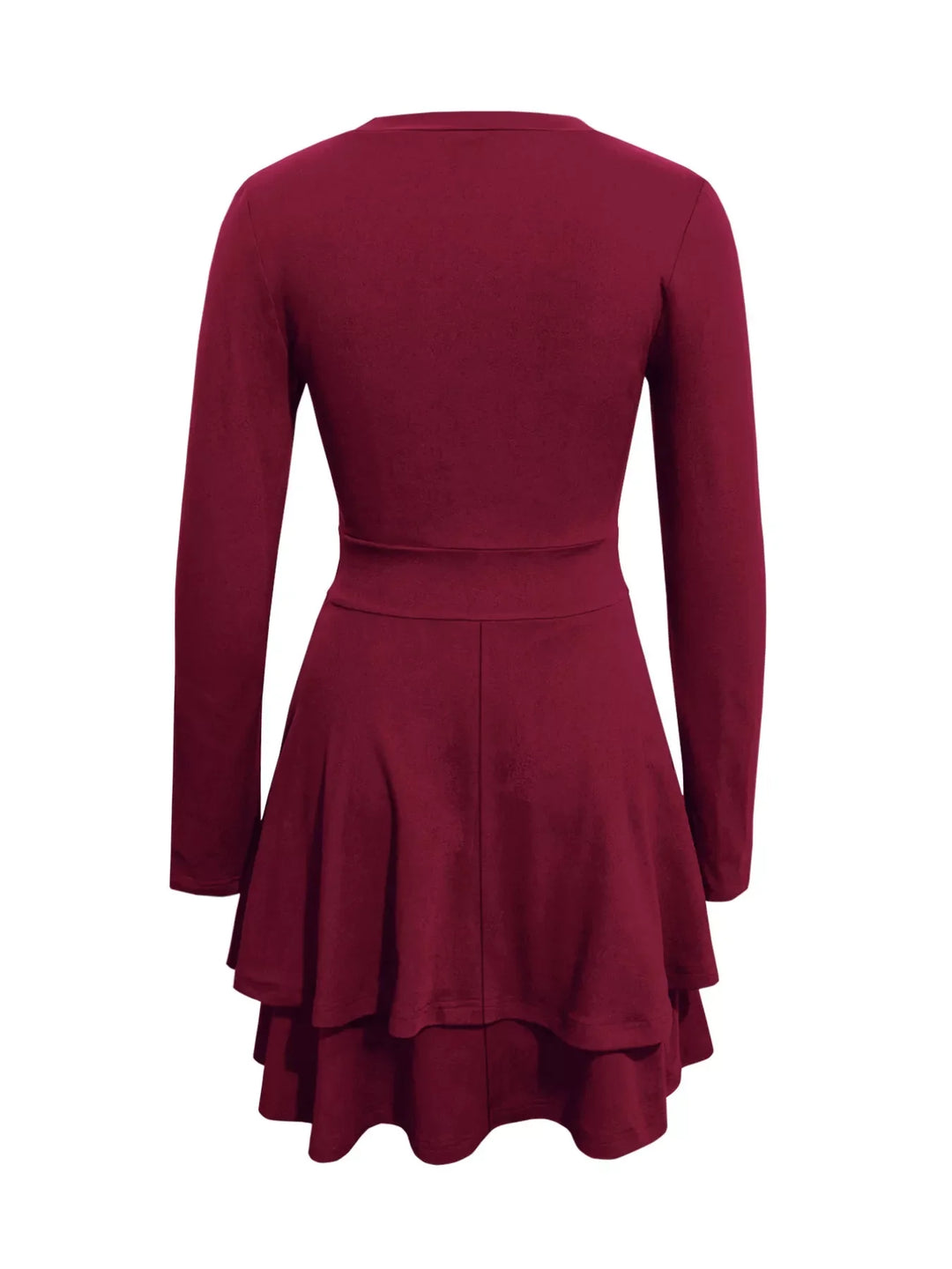 V-Neck Layered Ruffle Mini Dress