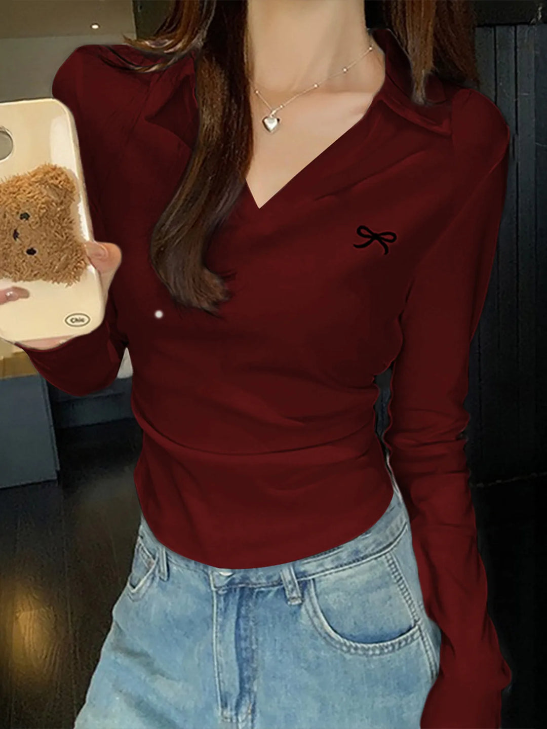 Johnny Collar Long Sleeve T-Shirt