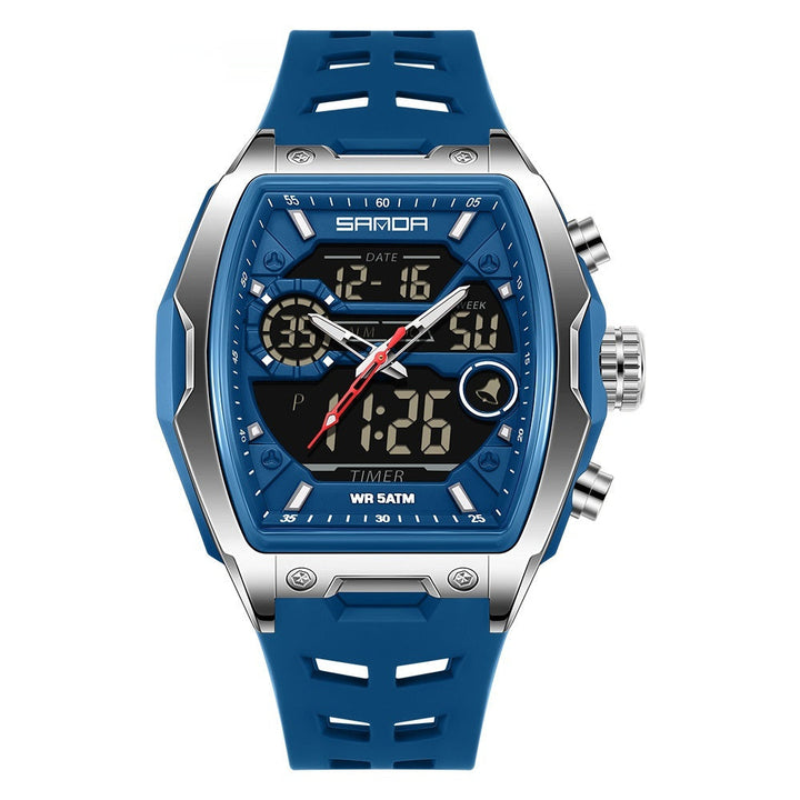 Barrel-shaped Waterproof Multifunctional Alarm Clock Student Sports Watch