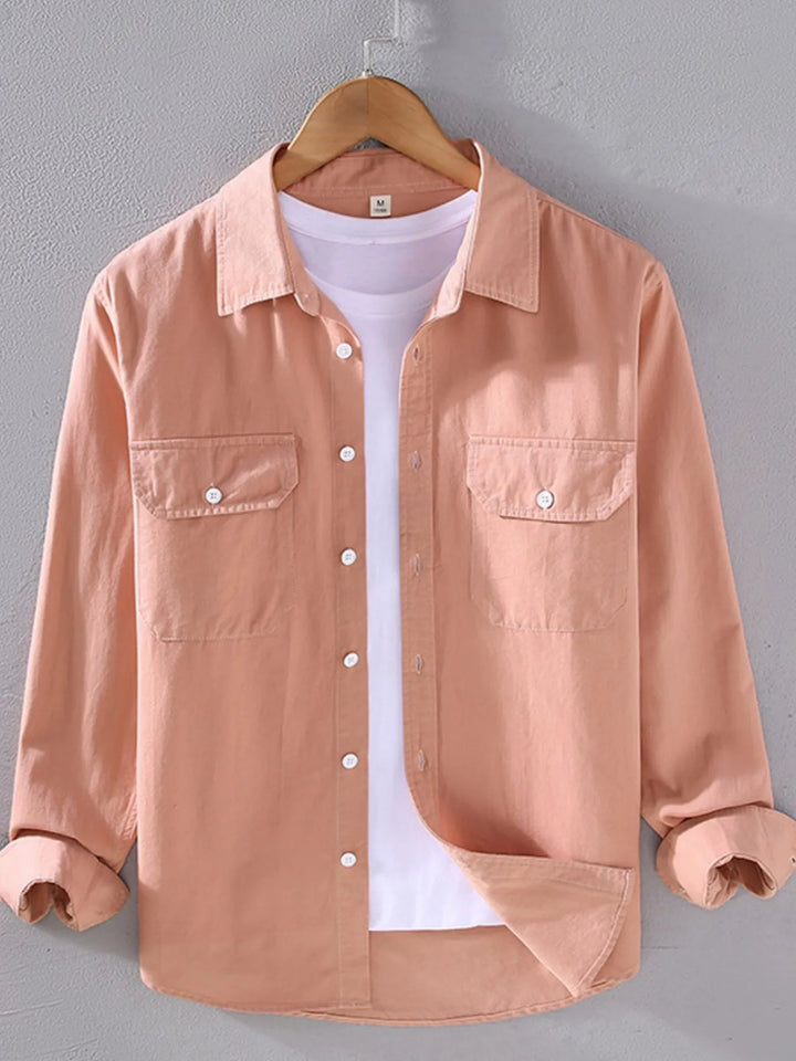 Men's Plus Size Button Up Long Sleeve Shirt