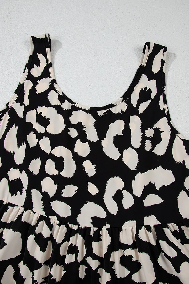 Leopard Print Sleeveless Summer Mini Dress