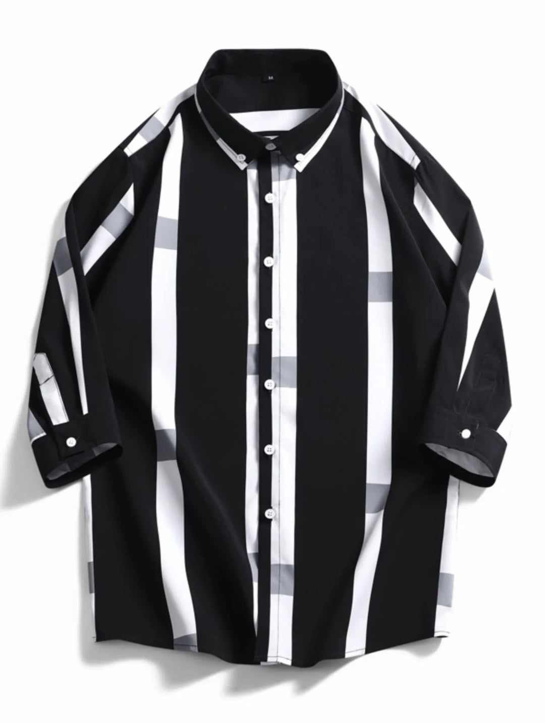 Men's Plus Size Striped Print Casual Shirt
