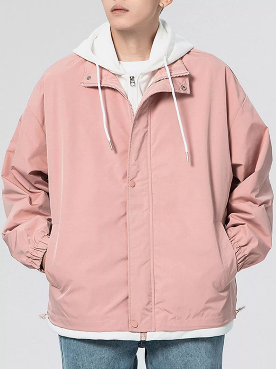 Men's Plus Size Casual Lightweight Windbreaker Jacket