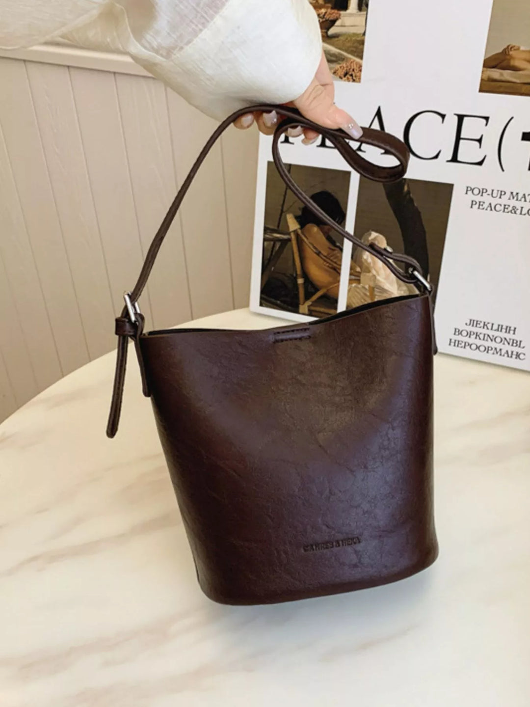 Vintage Style Bucket Crossbody Bag