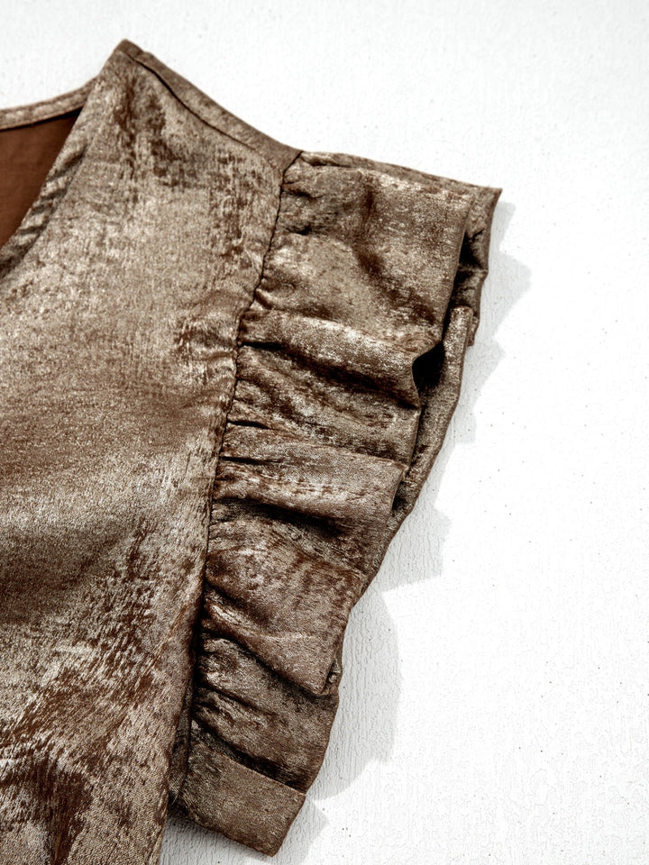 Ruffled Round Neck Tank