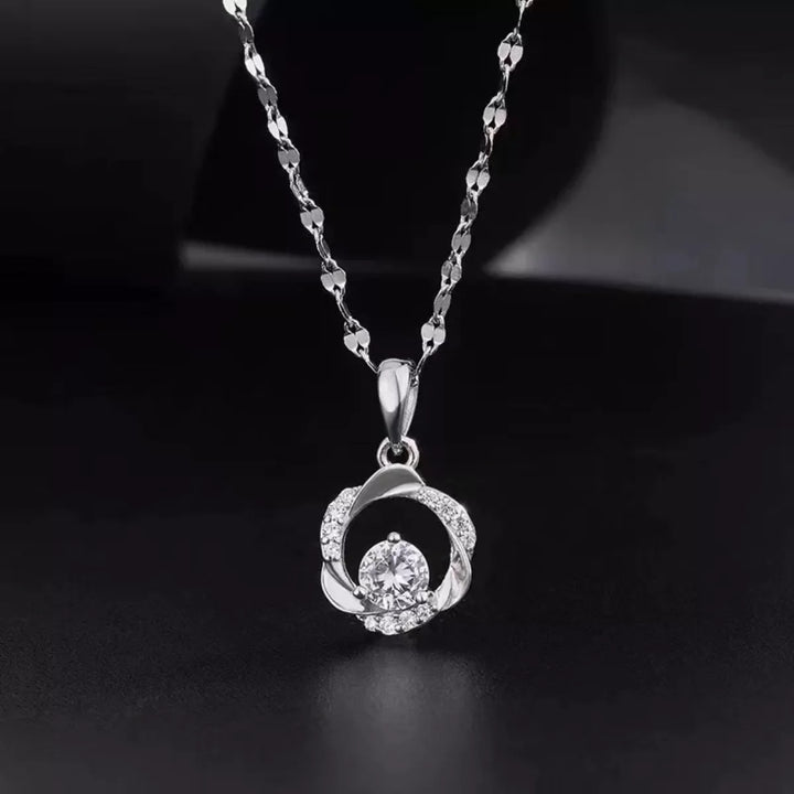 925 Sterling Silver Zircon Pendant Necklace