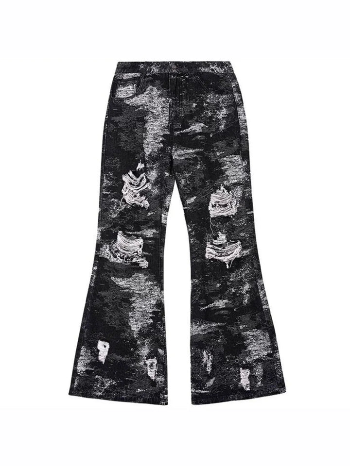 Men's Distressed Wide Leg Jeans