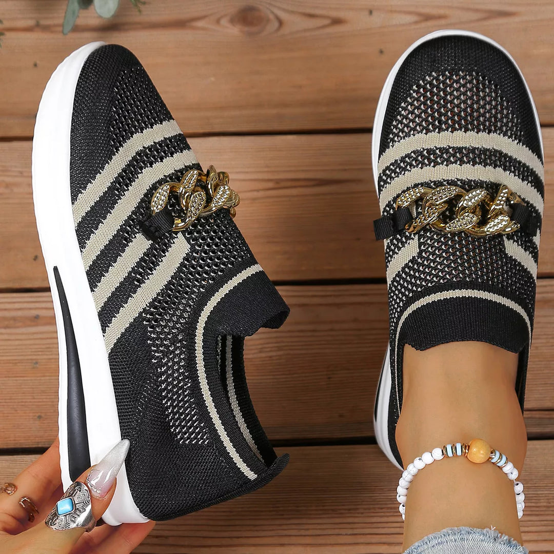 Round Toe Mesh Slip-Ons