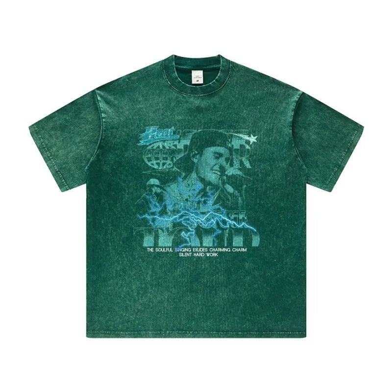 Men's Graphic Round Neck Short Sleeve T-Shirt