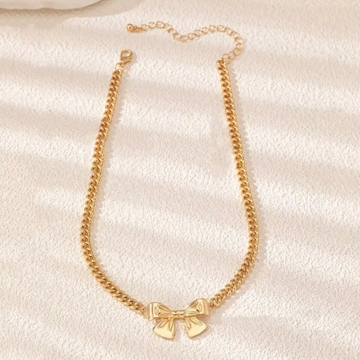 18K Gold-Plated  Bowknot Chain Necklace