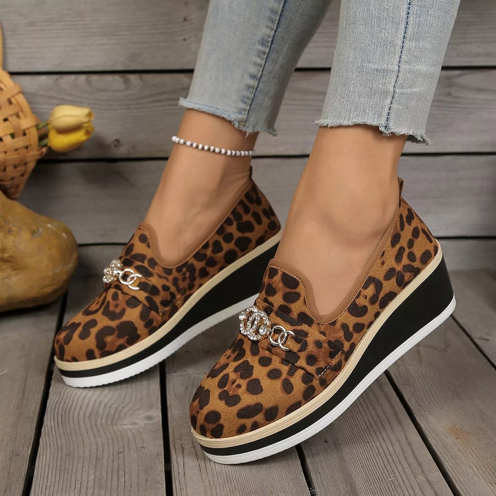 Leopard Print Platform Loafers