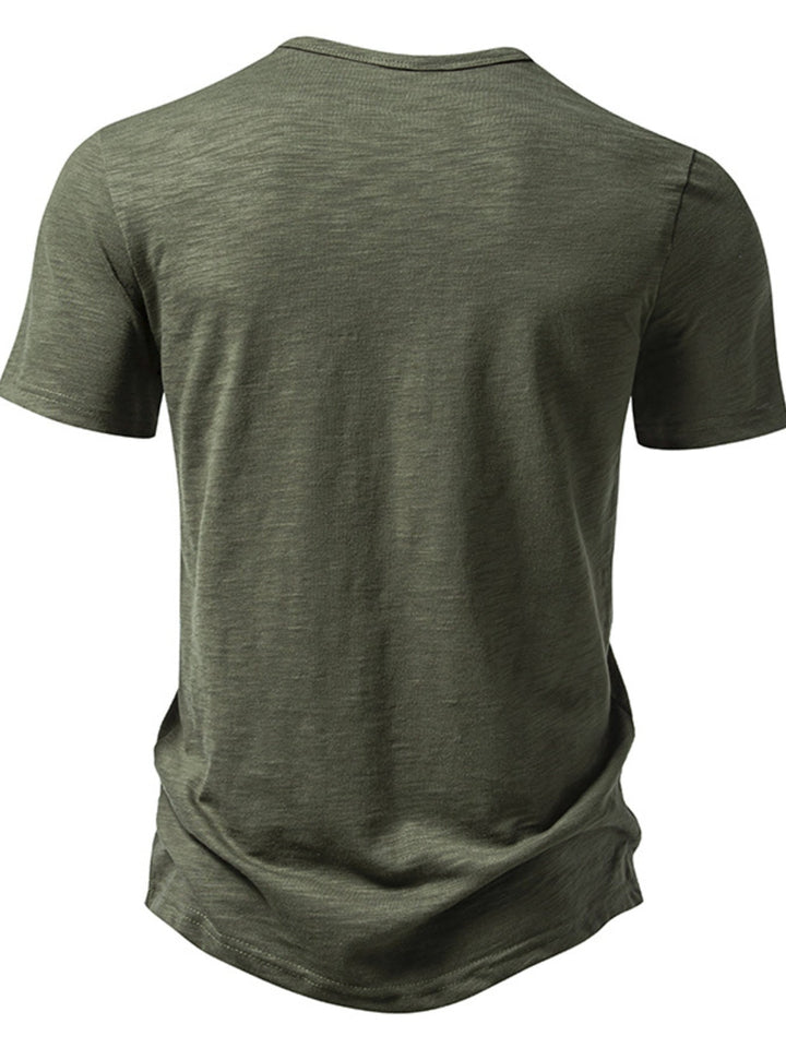 Men's Casual Button Detail T-Shirt