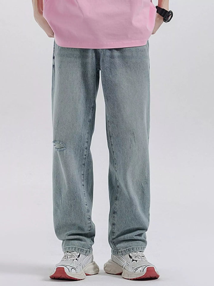 Men's Distressed Wide Leg Jeans