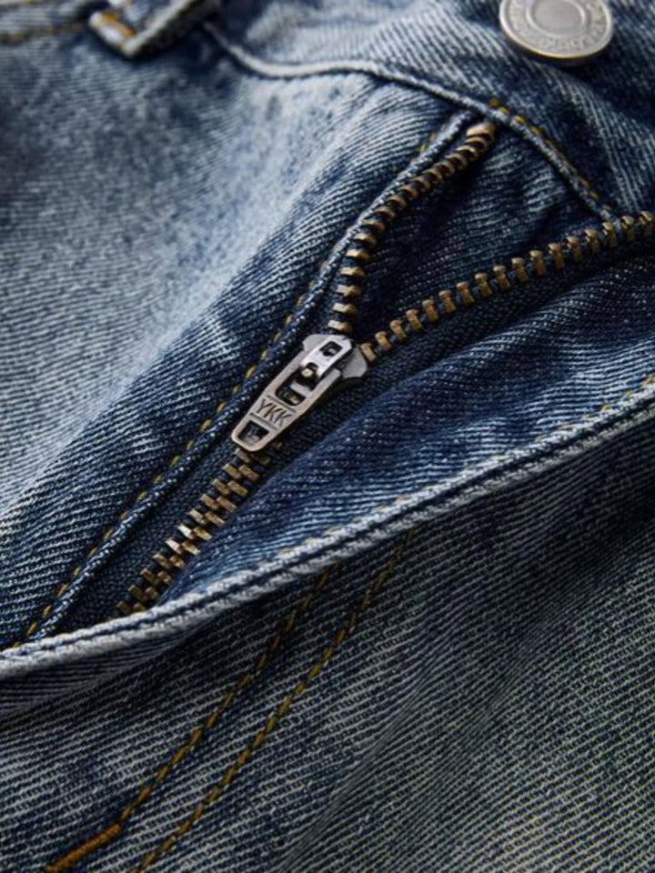Men's Full Size Wash Wide Leg Jeans Plus Size