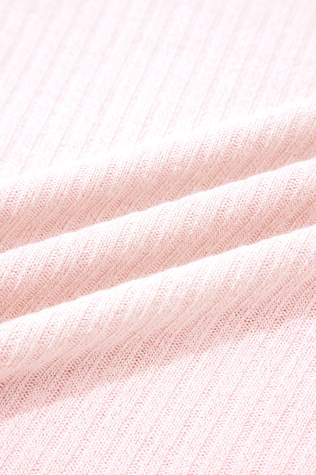 Light Pink Collared V Neck Ribbed Tee