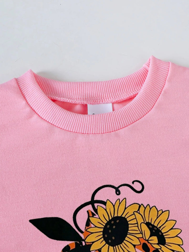 Children's Halloween Graphic Sweatshirt and Flare Pants Set