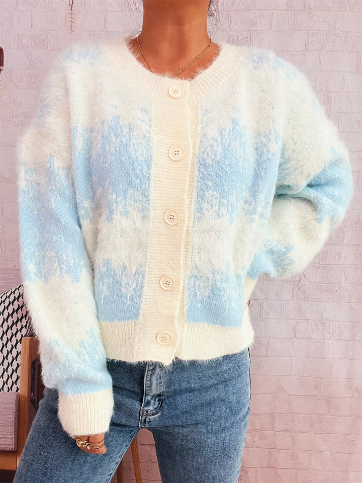 Ribbed Hem Button Up Cardigan