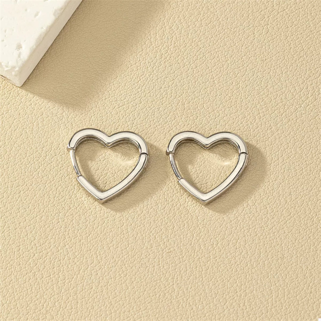 Alloy Heart Shape Hoop Earrings