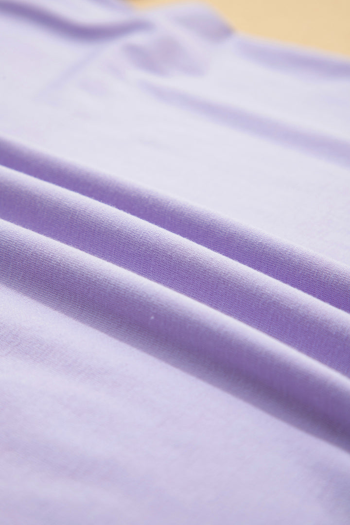Orchid Petal Casual Plain Crew Neck Tee