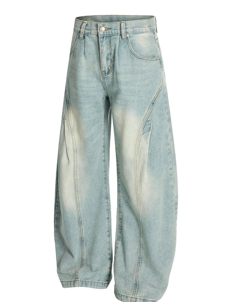 Men's Washed Wide Leg Jeans