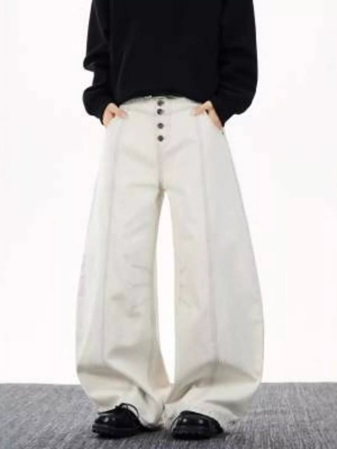 Men's Full Size Wide Leg Button-Fly Jeans Plus Size