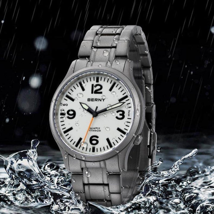 Bernie Mens Waterproof Highly Luminous Titanium Alloy Quartz Watch