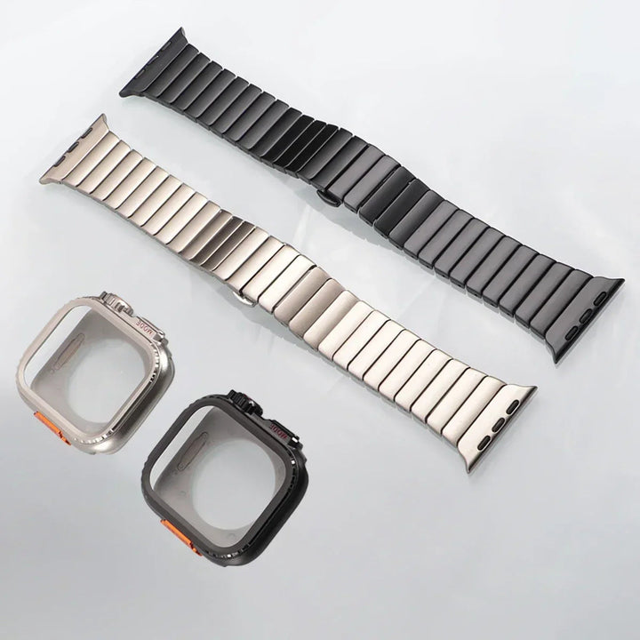 One-piece Butterfly-clasp Stainless Steel Metal Watch Strap