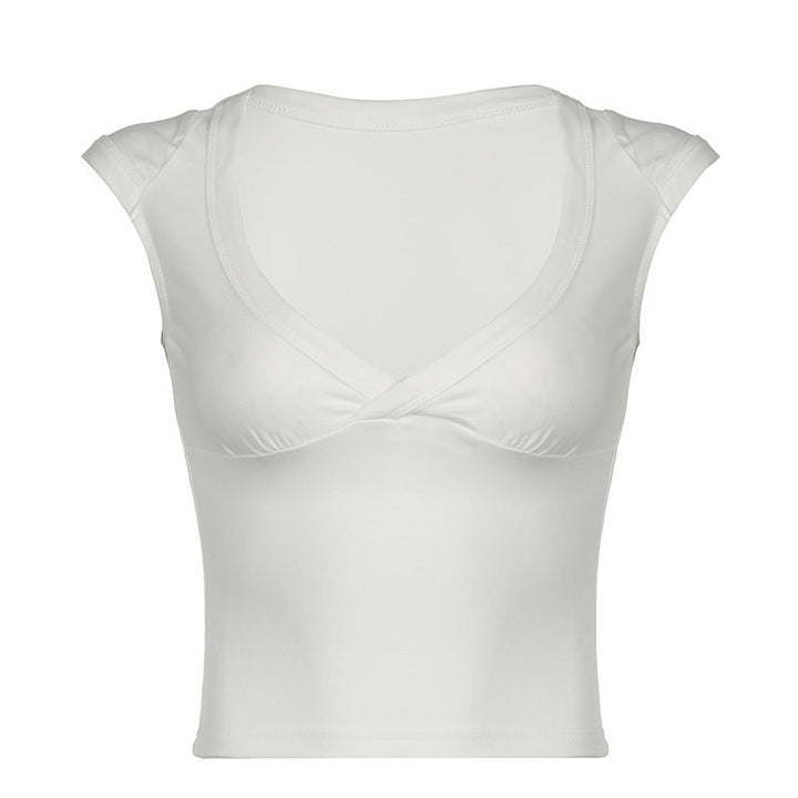 Women's Waist-cinching Figure-flattering Sleeveless T-shirt Top