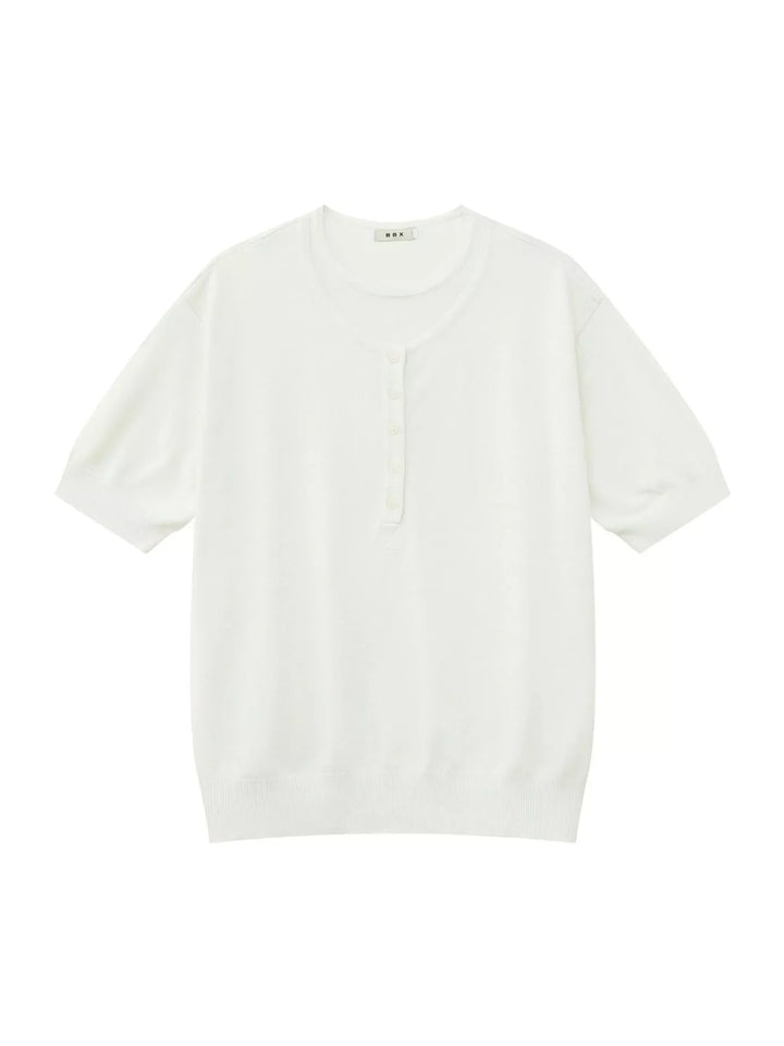 Men's Henley T-Shirt with Button Detail