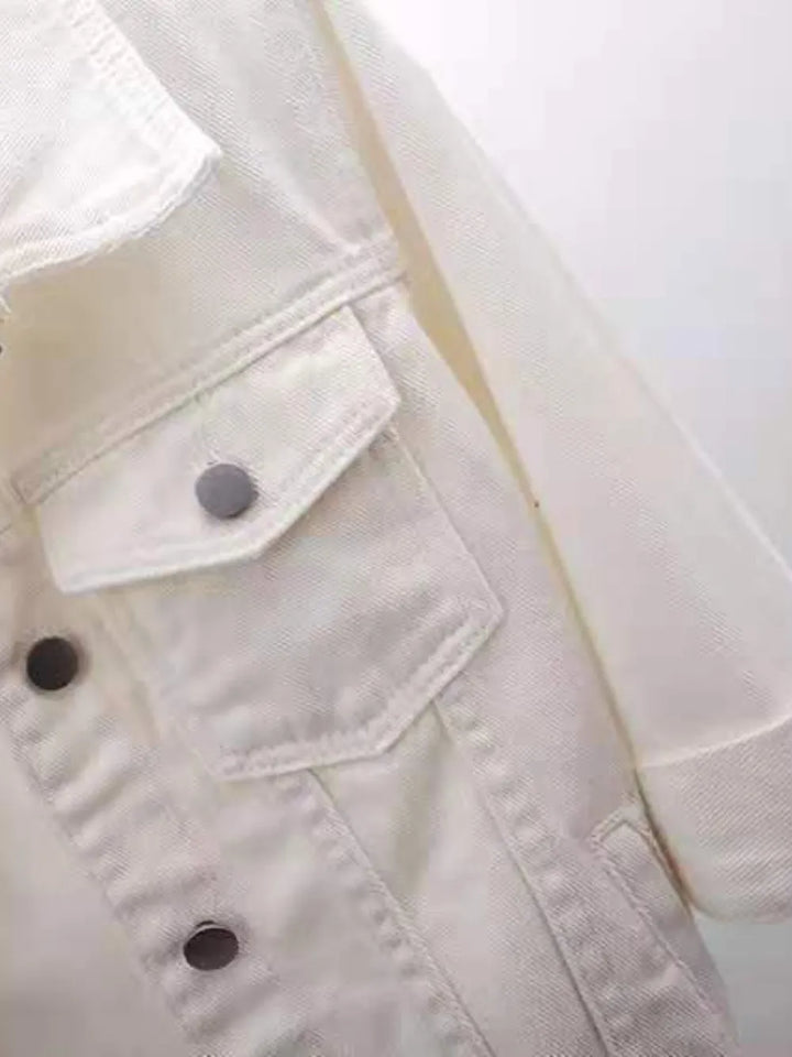 Full Size Cropped  Denim Jacket Plus Size