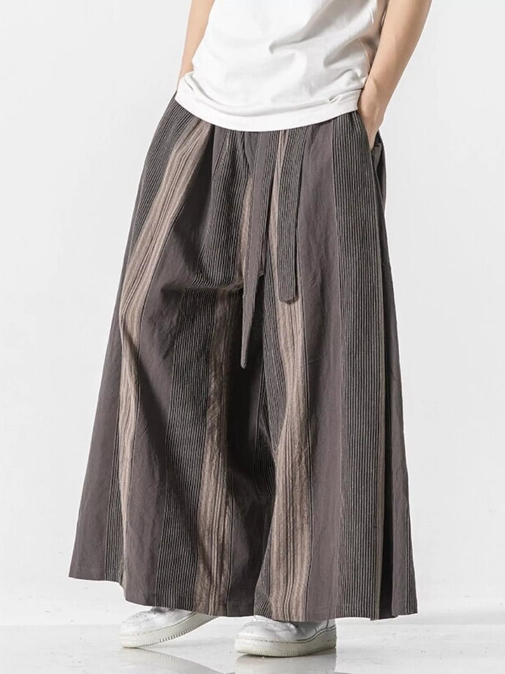 Men's Plus Size Striped Wide Leg Casual Pants
