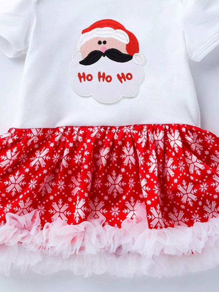 Children's Christmas One Piece Dress with Headband