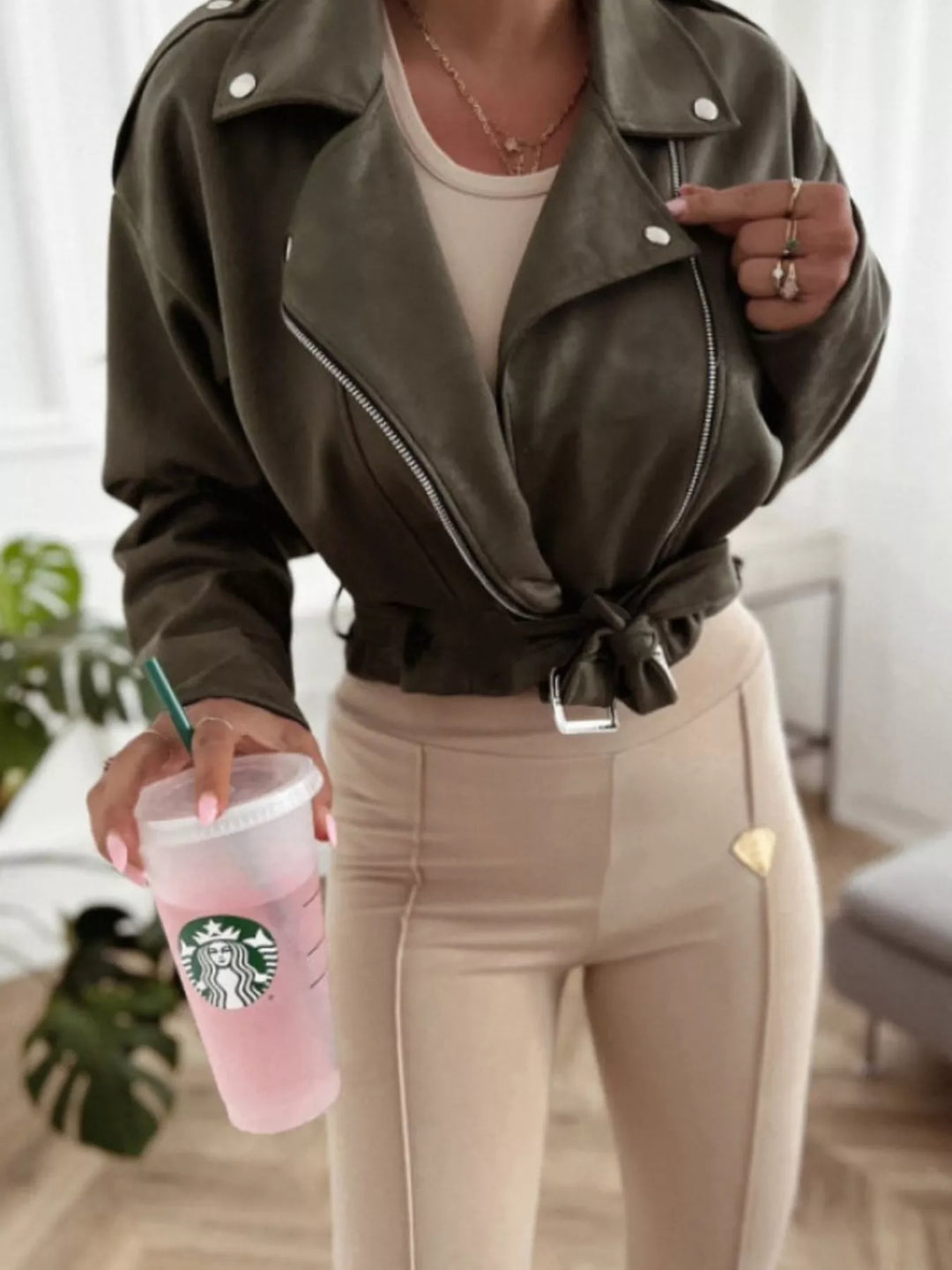 Zip Up Cropped Jacket