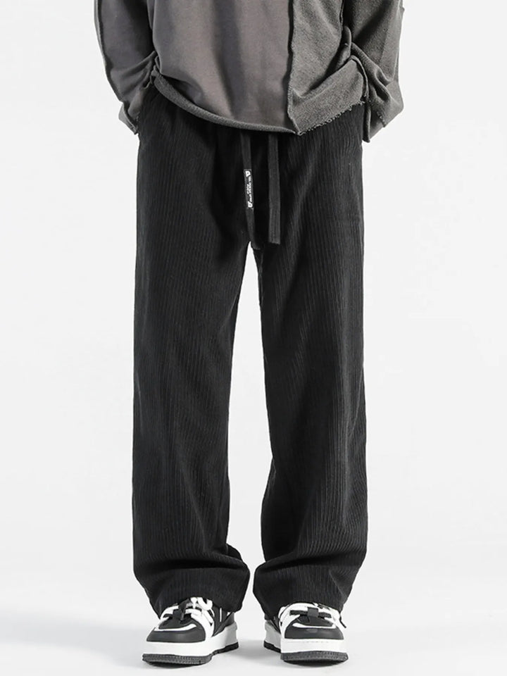 Men's Plus Size Casual Drawstring Wide Leg Pants