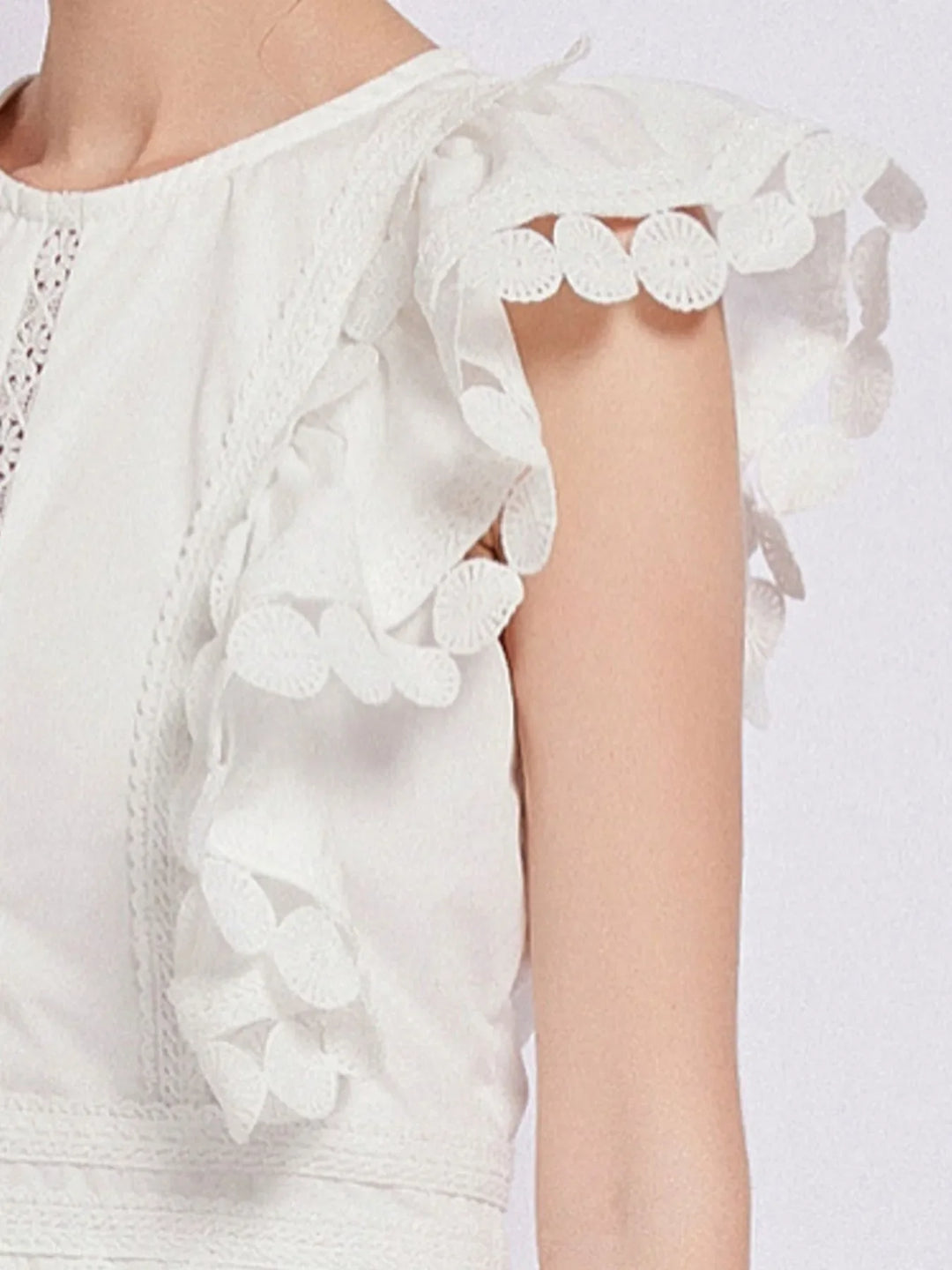 Sleeveless Ruffled Tiered Dress with Embroidered Trim