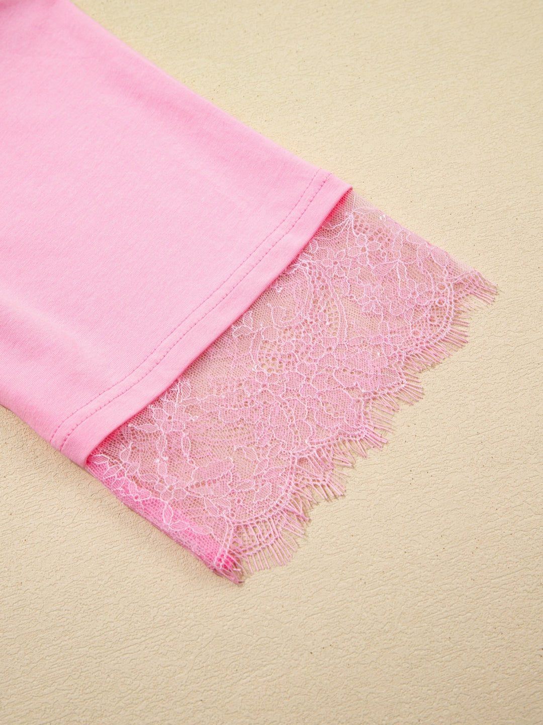 Floral Lace Patchwork Half Sleeve Oversize Tee