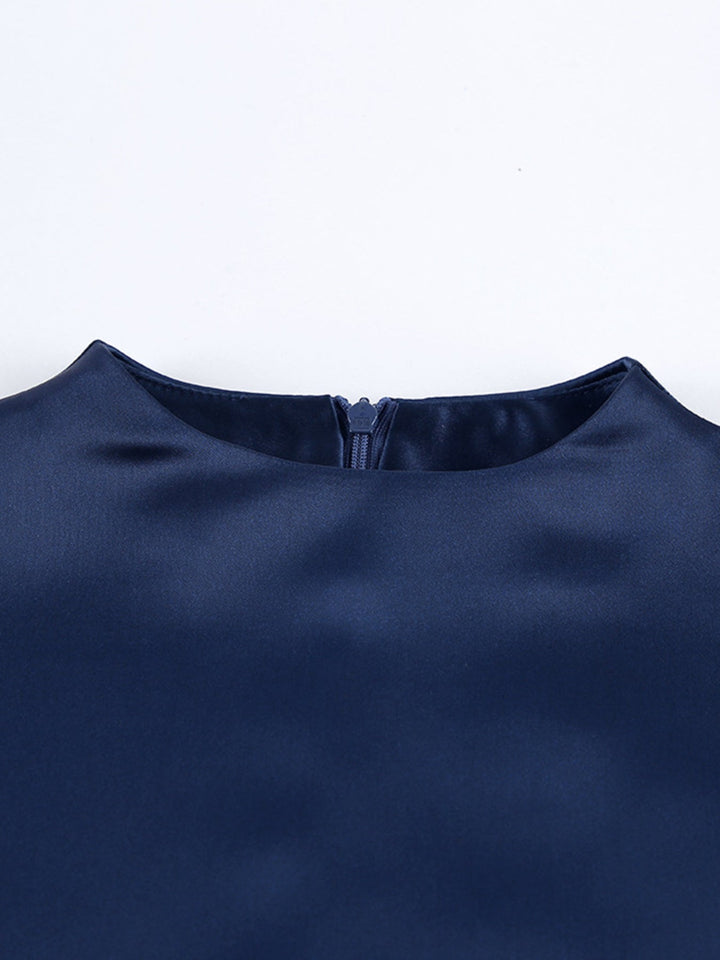 Mock Neck Cape Sleeve Mini Dress