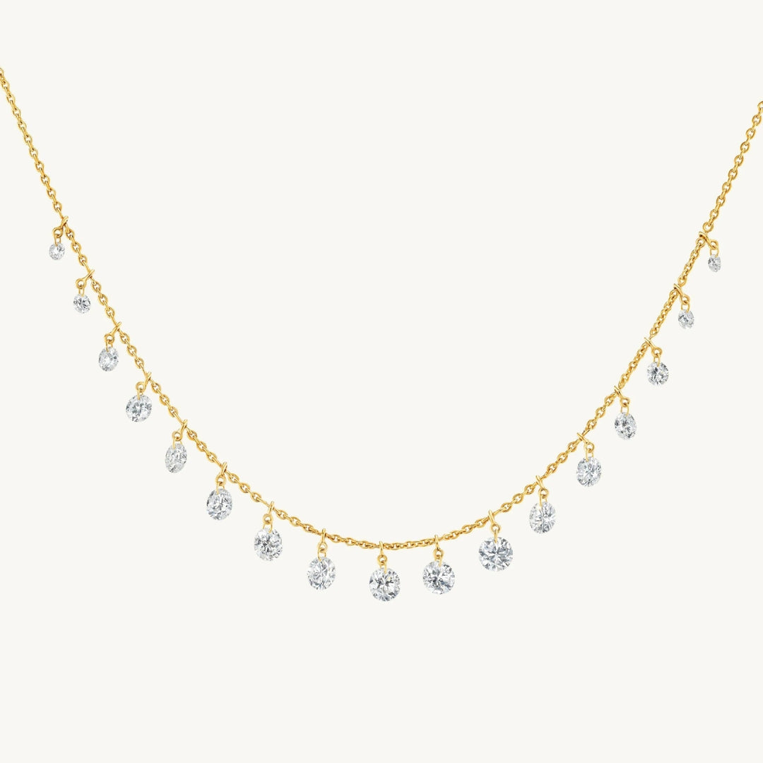 Gradient Water Drop Rhinestone Necklace Set For Women