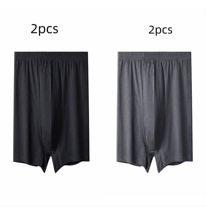 Men's High-waisted Pure Cotton Plus Size Loose Deep-crotch Cotton Breathable Boxer Shorts