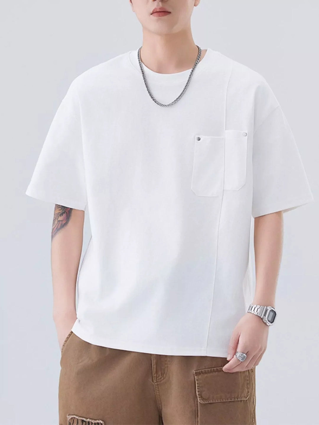 Men's Plus Size Round Neck Short Sleeve T-Shirt
