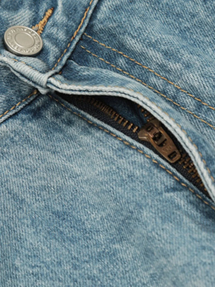 Men's High-Waist Wide Leg Vintage Wash Jeans