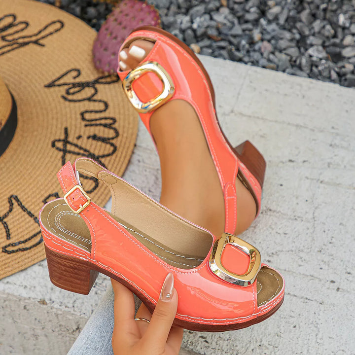 Peep Toe Block Heels Sandals