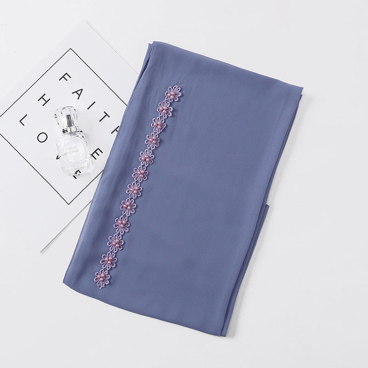 Pearl Chiffon Nail Pearl Decorative Headscarf