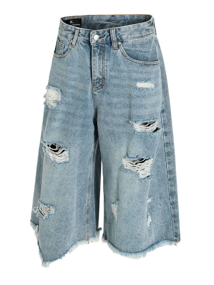 Men's Oversized Distressed Demin Shorts