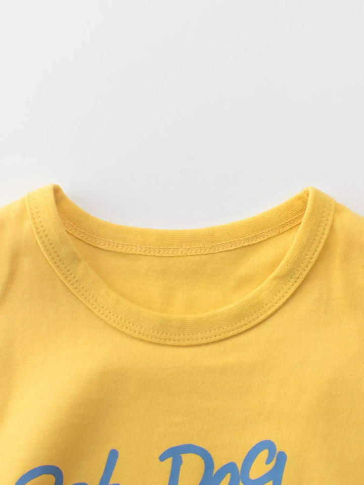 Children's Pet Dog Graphic Short Sleeve T-Shirt