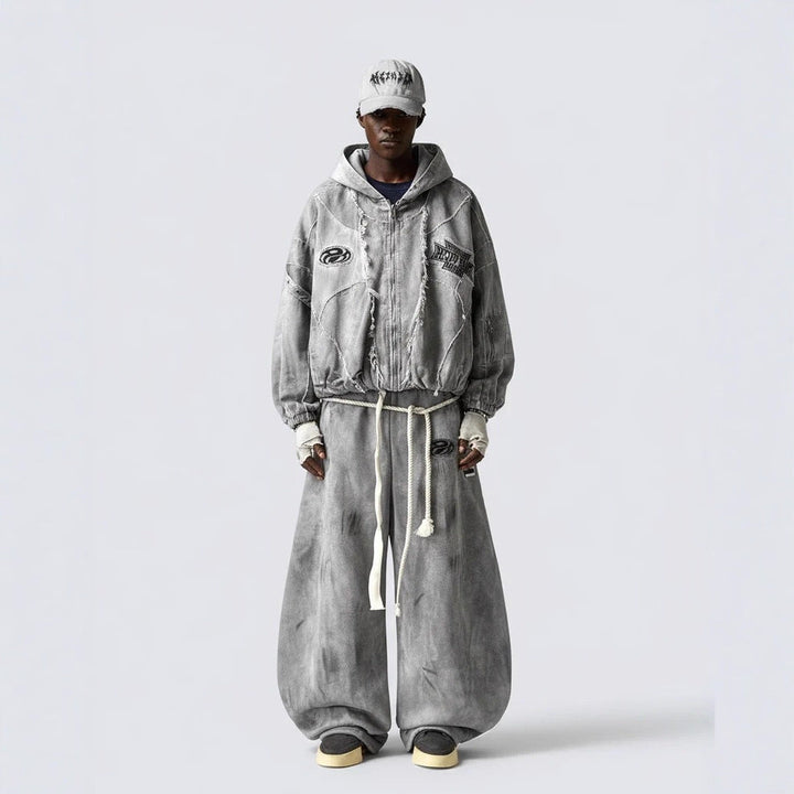 Mottled, Distressed Casual All-match Sweatpants