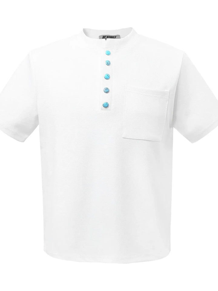 Men's Half Button Short Sleeve Henley T-Shirt