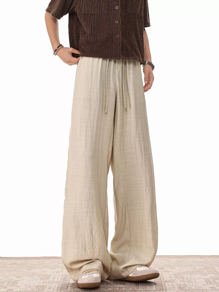 Men's Plus Size Wide Leg Drawstring Pants
