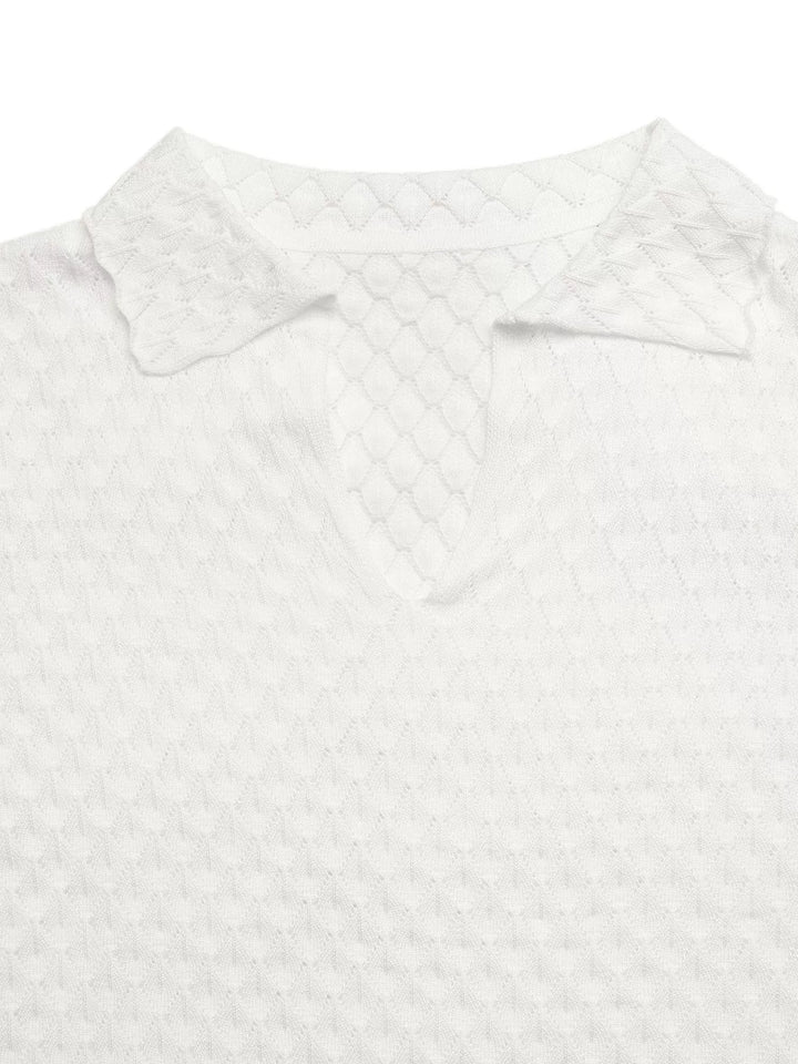 Textured Short Sleeve Knit Top